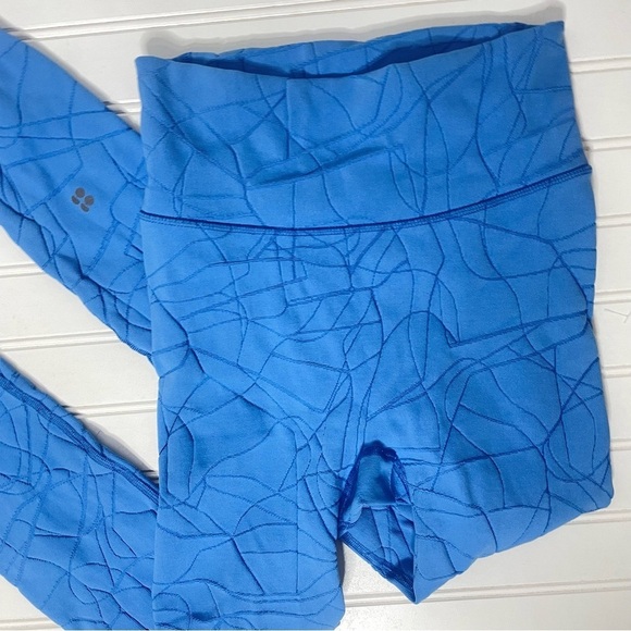 SWEATY BETTY Motion Jacquard 7/8 Leggings in Regatta Blue 112 - Picture 6 of 10